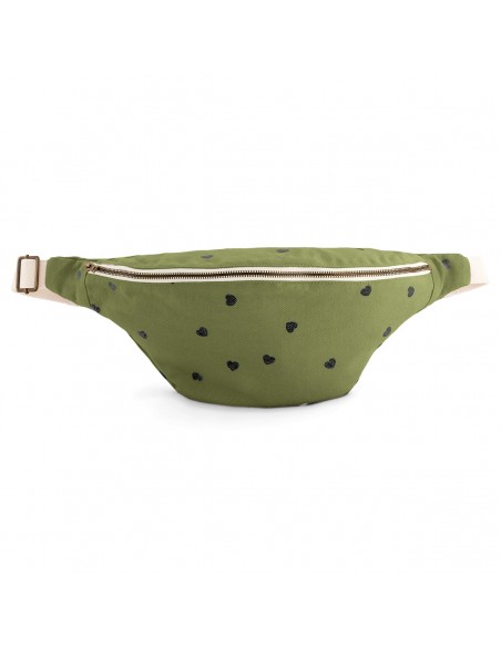 Fées et Pirates - Sac banane coeur kaki - Rose in April