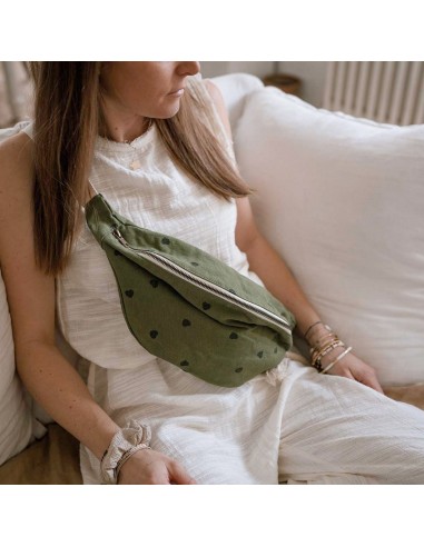 Fées et Pirates - Sac banane coeur kaki - Rose in April