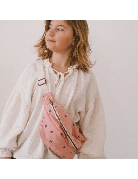 Fées et Pirates - Sac banane coeur strawberry - Rose in April