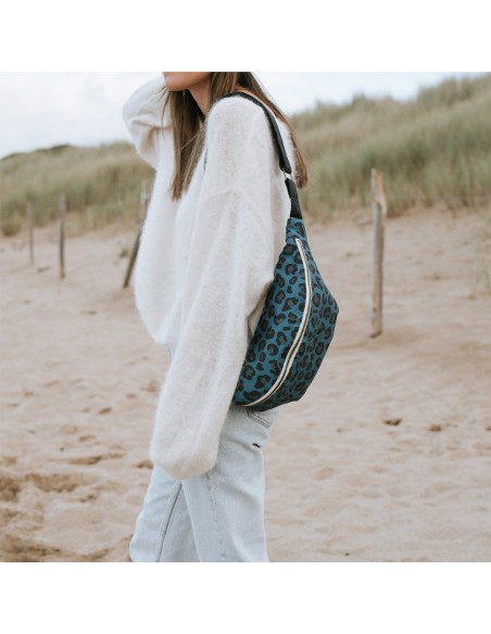 Fées et Pirates - Sac banane leopard bleu - Rose in April