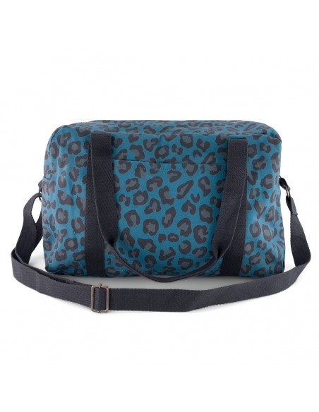 Fées et Pirates - Sac à langer Raphael leopard bleu - Rose in April