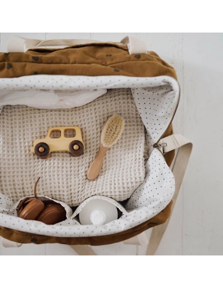 Fées et Pirates - Sac à langer Raphael coeur cumin - Rose in April