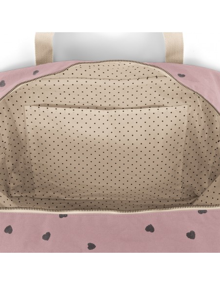 Fées et Pirates - Sac à langer Raphael coeur strawberry - Rose in April