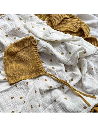 Fée et Pirates - Lange Bianca Coeur moutarde écru (M) - Rose in April - Fées et Pirates