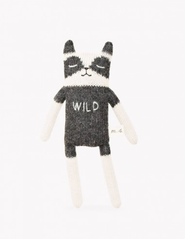 Doudou raton-laveur « wild » noir -...