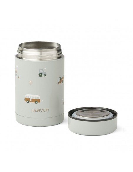 Boîte repas isotherme Bernard - Vehicles / Dove blue mix - Liewood - Fées et Pirates