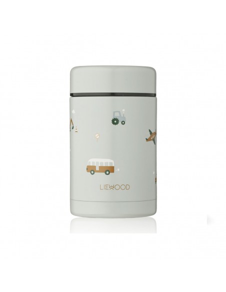 Boîte repas isotherme Bernard - Vehicles / Dove blue mix - Liewood - Fées et Pirates