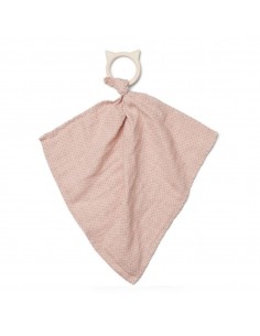 Dines teether cuddle cloth little  - Dot rose - Liewood - Fées et Pirates