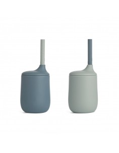 Ellis sippy cup 2 pack - White blue / Dove blue mix - Liewood - Fées et Pirates