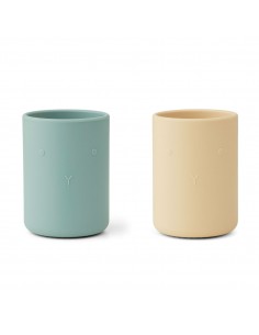Ethan cup 2 pack rabbit - Peppermint / Wheat Yellow Mix - Liewood - Fées et Pirates