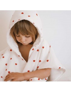 Fées et Pirates - Poncho de bain Pepito coeur rouge - medium - Rose in April 2