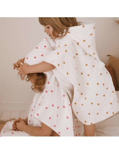 Fées et Pirates - Poncho de bain Pepito coeur moutarde - medium - Rose in April