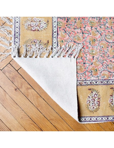 Tapis à motifs moutarde et rose 120 x 180 - Fées et Pirates