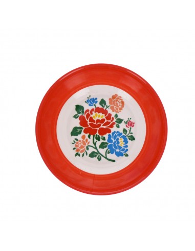 Assiette creuse en mélamine rouge Polka Folk - Fées et Pirates