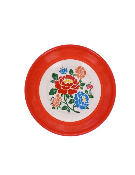 Assiette creuse en mélamine rouge Polka Folk - Fées et Pirates