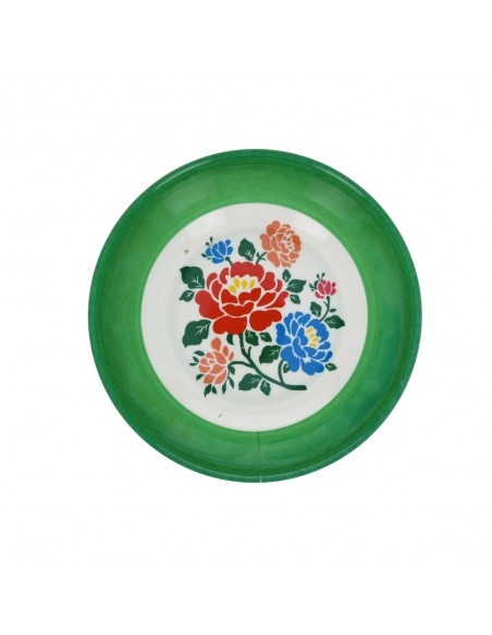 Assiette creuse en mélamine vert Polka Folk - Fées et Pirates
