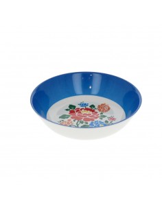 Assiette creuse en mélamine bleu Polka Folk - Fées et Pirates