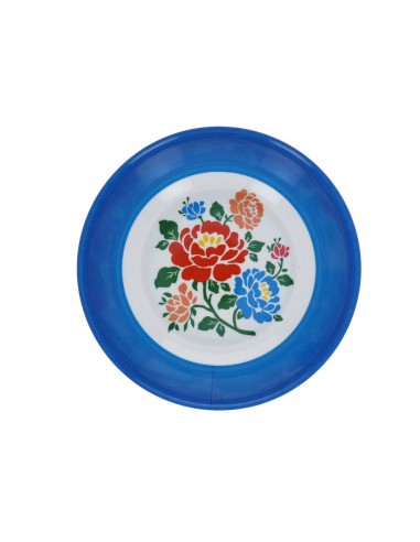 Assiette creuse en mélamine bleu Polka Folk - Fées et Pirates