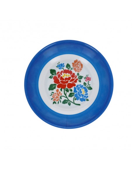 Assiette creuse en mélamine bleu Polka Folk - Fées et Pirates