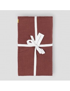 Plaid / Nappe en double gaze de coton 170x250 - Rouille - Les pensionnaires - Fées et PIrates