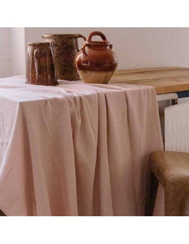 Plaid / Nappe en double gaze de coton 170x250 - Rose délicat - Les pensionnaires - Fées et PIrates