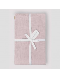 Plaid / Nappe en double gaze de coton 170x250 - Rose délicat - Les pensionnaires - Fées et PIrates