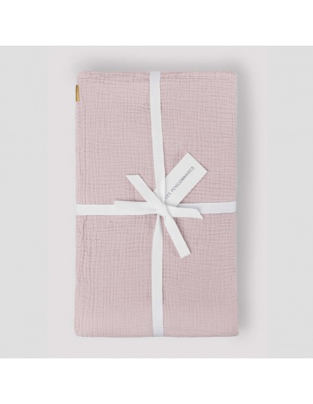 Plaid / Nappe en double gaze de coton 170x250 - Rose délicat - Les pensionnaires - Fées et PIrates