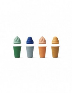 Lot de 4 jouets à glace Bay ice cream toy - Surf blue multi mix - Liewood - Fées et Pirates