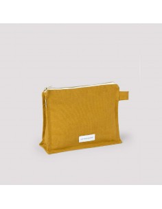 Trousse de toilette en toile de coton bio - Jaune safran - Les pensionnaires - Fées et PIrates 2