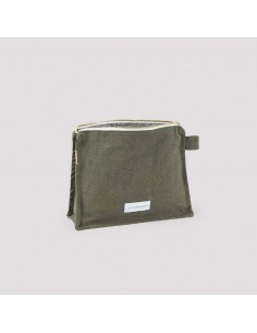 Trousse de toilette en toile de coton bio - Vert câpre - Les pensionnaires - Fées et PIrates