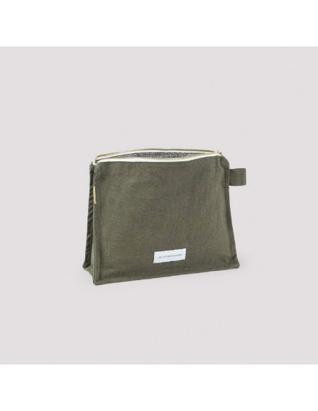 Trousse de toilette en toile de coton bio - Vert câpre - Les pensionnaires - Fées et PIrates