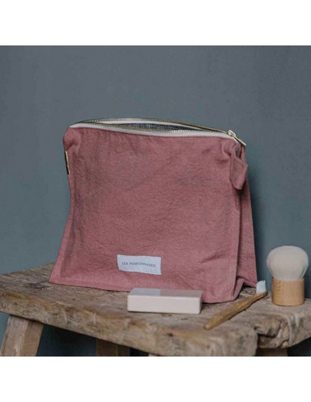 Trousse de toilette en toile de coton bio - Bois de rose - Les pensionnaires - Fées et PIrates