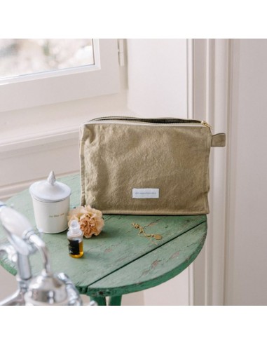 Trousse de toilette en toile de coton bio - Vert tilleul - Les pensionnaires - Fées et PIrates