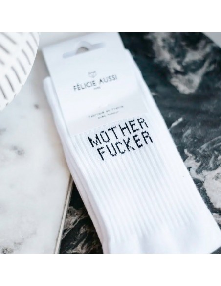 Félicie Aussi - Chaussettes Mother fucker Blanche - Fées et Pirates