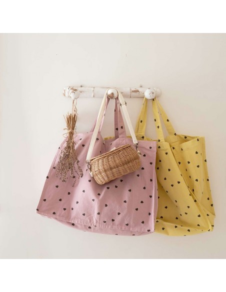 Fées et Pirates - Sac cabas coeur lemon yellow - Rose in April